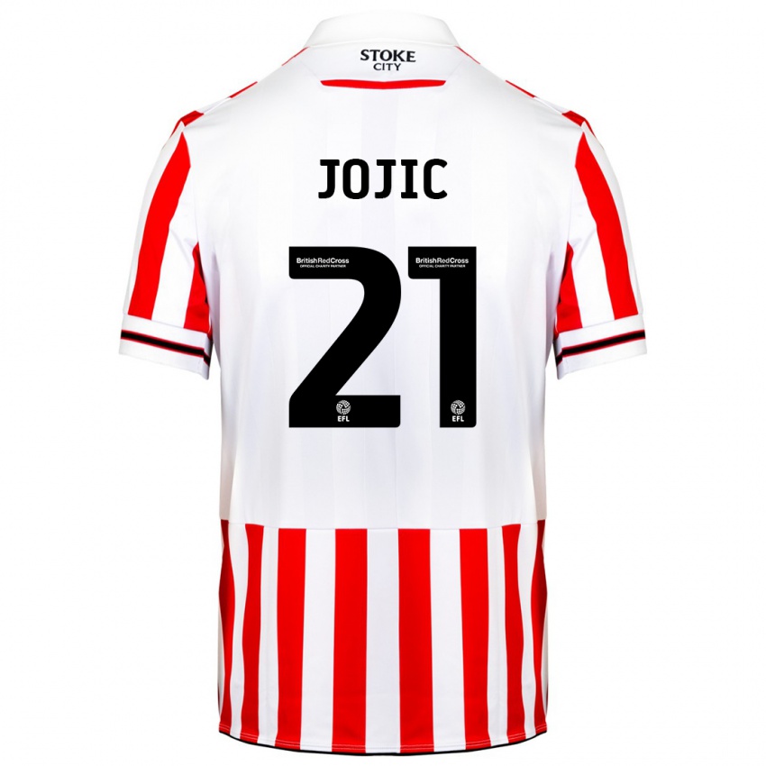 Kinder Nikola Jojic #21 Rot-Weiss Heimtrikot Trikot 2023/24 T-Shirt Schweiz