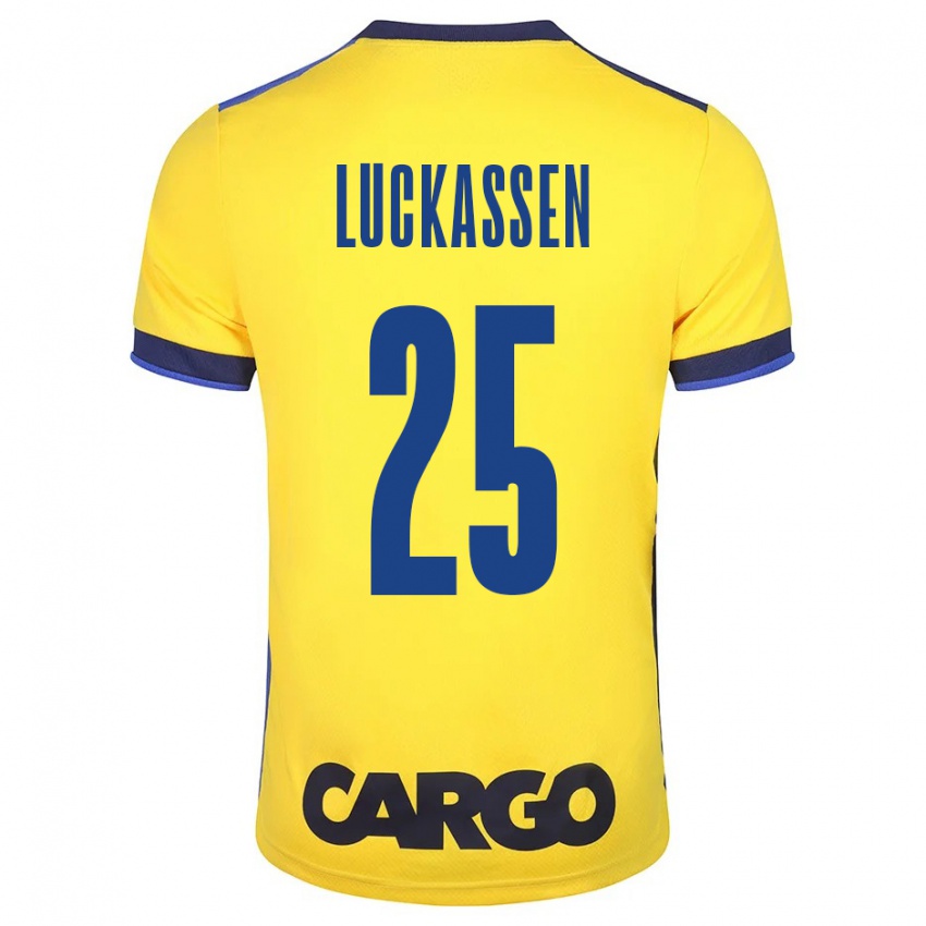 Kinder Derrick Luckassen #25 Gelb Heimtrikot Trikot 2023/24 T-Shirt Schweiz
