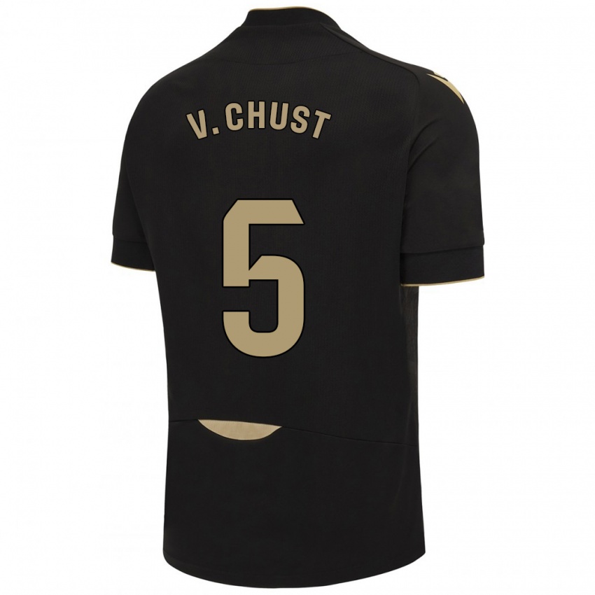 Kinder Victor Chust #5 Schwarz Auswärtstrikot Trikot 2023/24 T-Shirt Schweiz