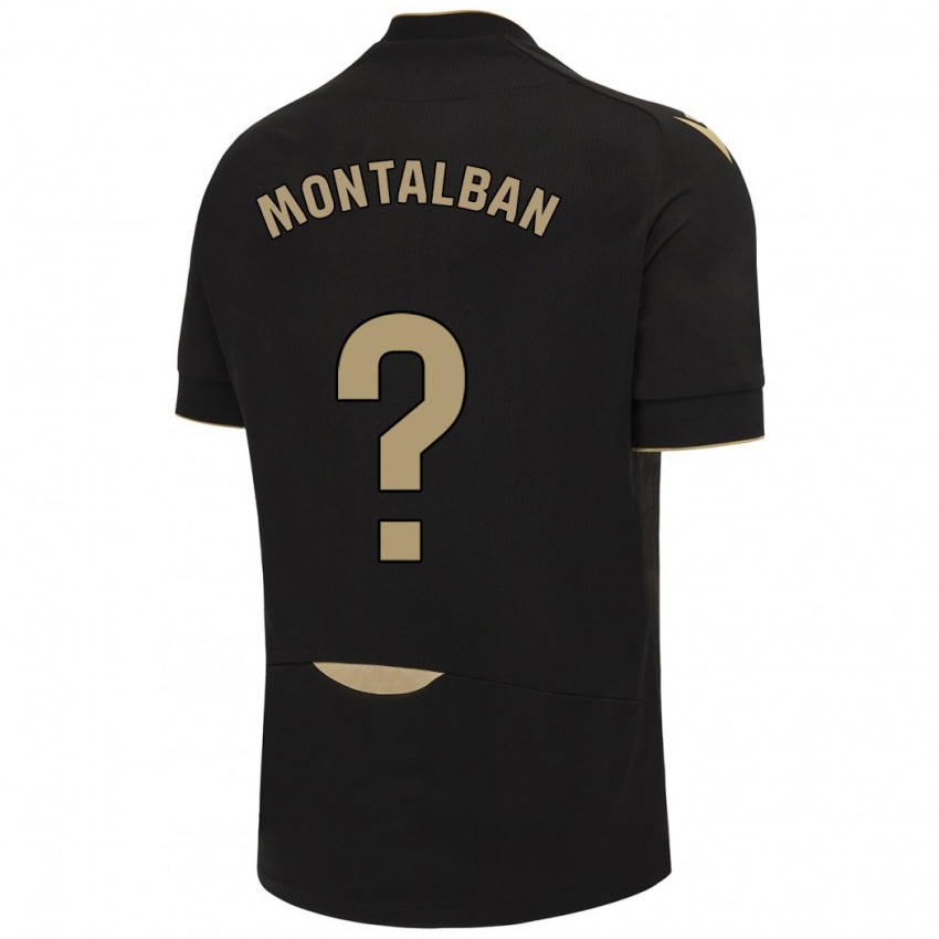 Kinder Sergio Montalbán #0 Schwarz Auswärtstrikot Trikot 2023/24 T-Shirt Schweiz