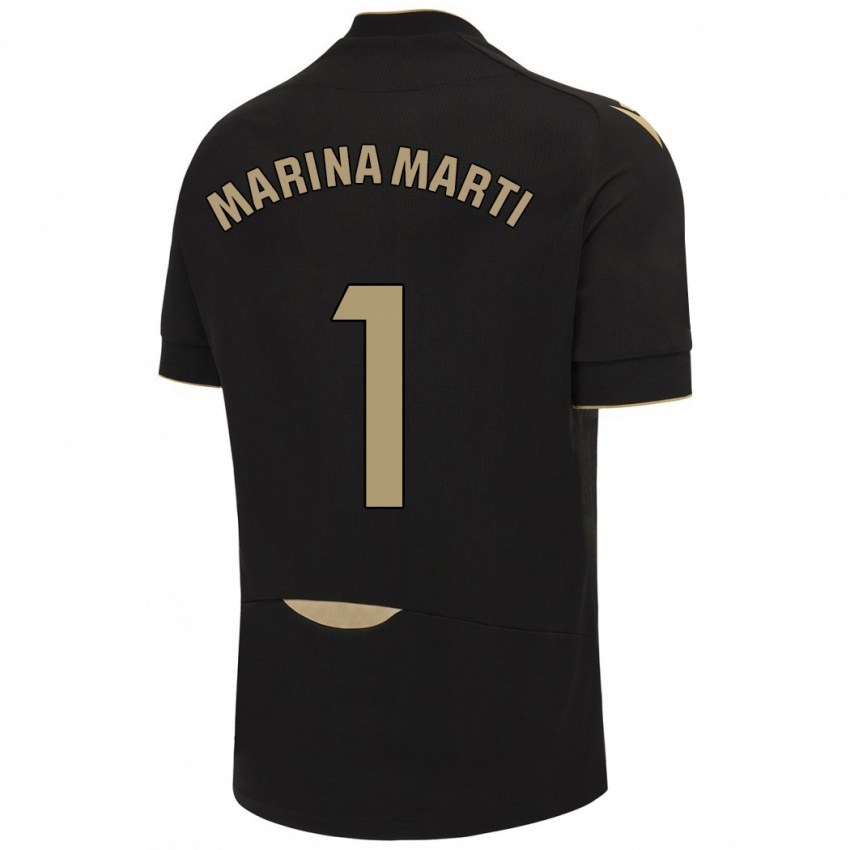 Kinder Marina Martí #1 Schwarz Auswärtstrikot Trikot 2023/24 T-Shirt Schweiz