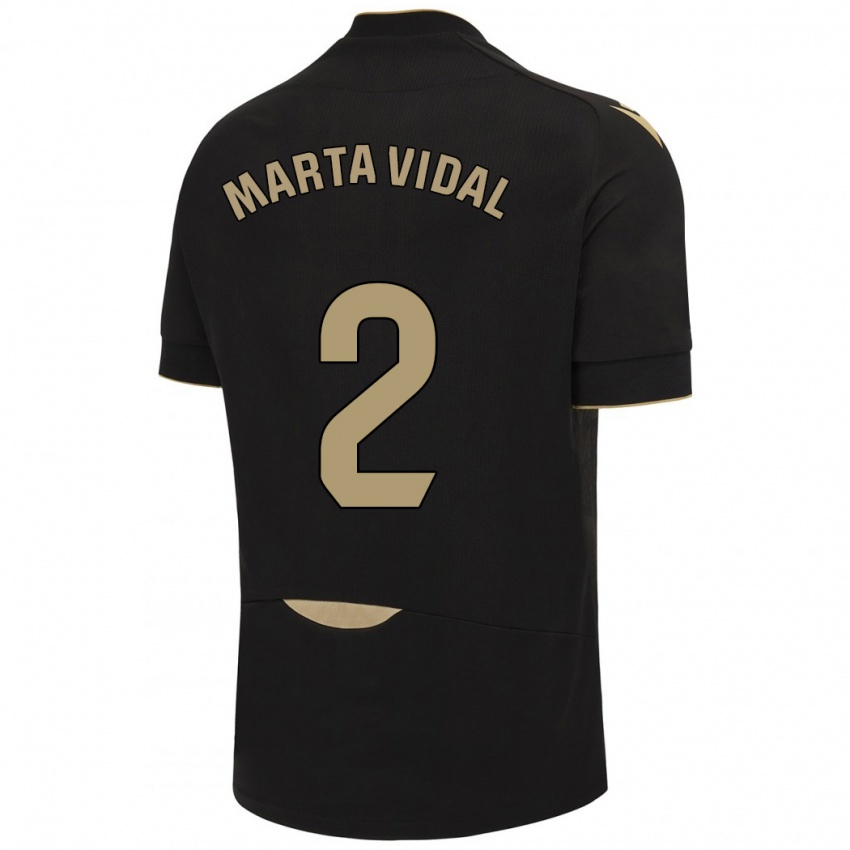 Kinder Marta Vidal Vela #2 Schwarz Auswärtstrikot Trikot 2023/24 T-Shirt Schweiz