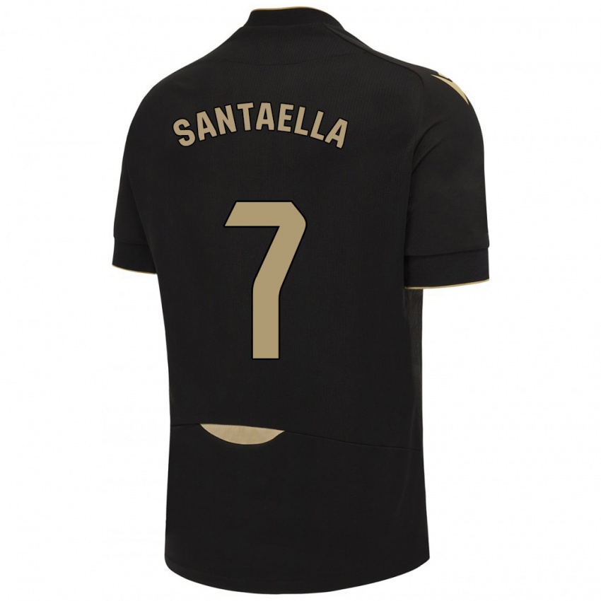 Kinder Natalia Santaella Picón #7 Schwarz Auswärtstrikot Trikot 2023/24 T-Shirt Schweiz