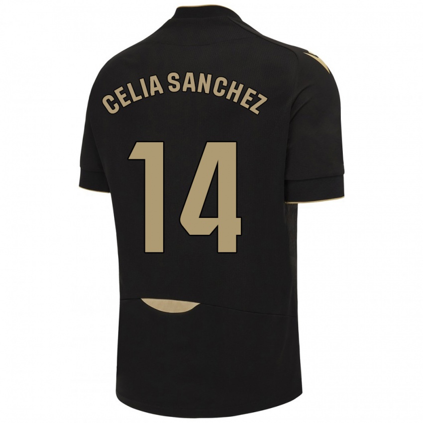 Kinder Celia Sánchez García #14 Schwarz Auswärtstrikot Trikot 2023/24 T-Shirt Schweiz