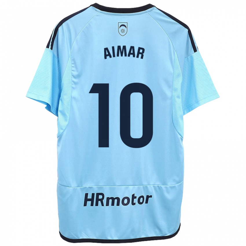 Kinder Aimar Oroz #10 Blau Auswärtstrikot Trikot 2023/24 T-Shirt Schweiz