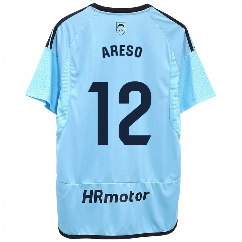 Kinder Jesús Areso #12 Blau Auswärtstrikot Trikot 2023/24 T-Shirt Schweiz