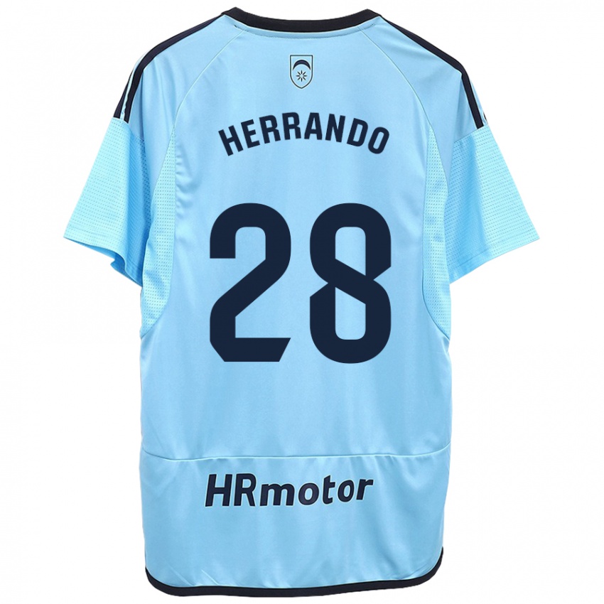 Kinder Jorge Herrando #28 Blau Auswärtstrikot Trikot 2023/24 T-Shirt Schweiz