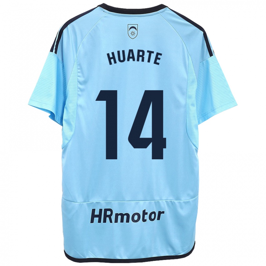 Kinder Xabi Huarte #14 Blau Auswärtstrikot Trikot 2023/24 T-Shirt Schweiz