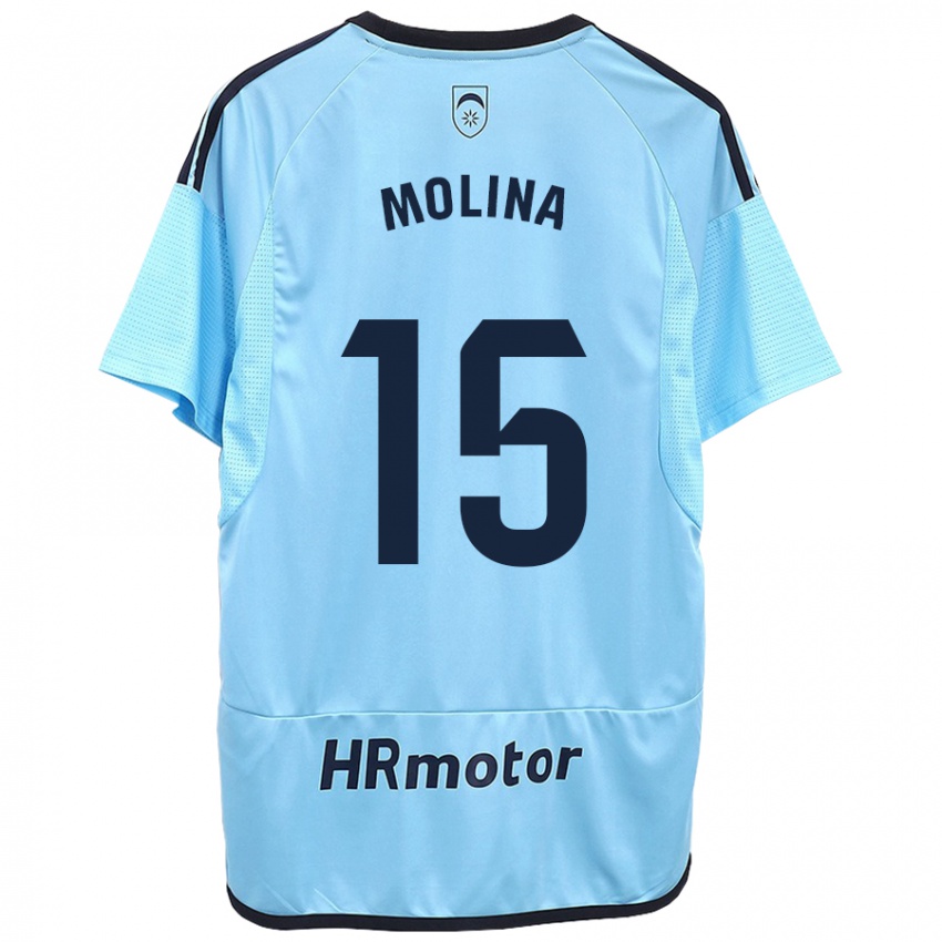 Kinder Guillem Molina #15 Blau Auswärtstrikot Trikot 2023/24 T-Shirt Schweiz