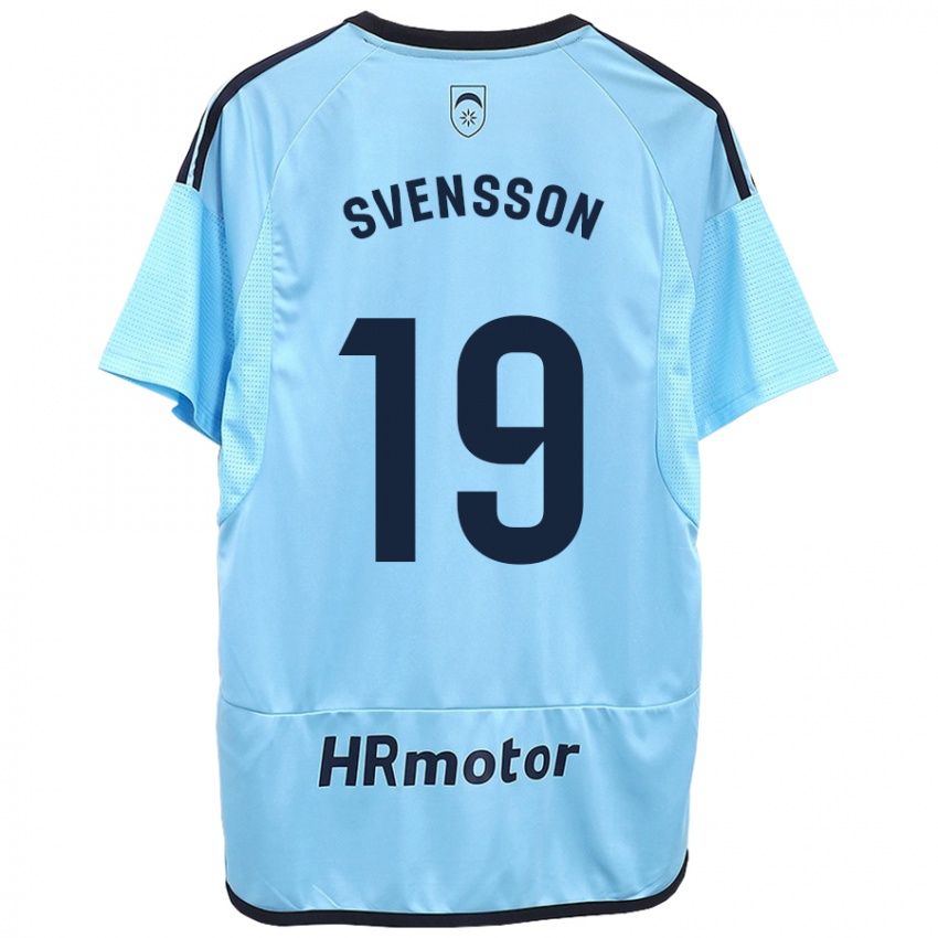 Kinder Max Svensson #19 Blau Auswärtstrikot Trikot 2023/24 T-Shirt Schweiz