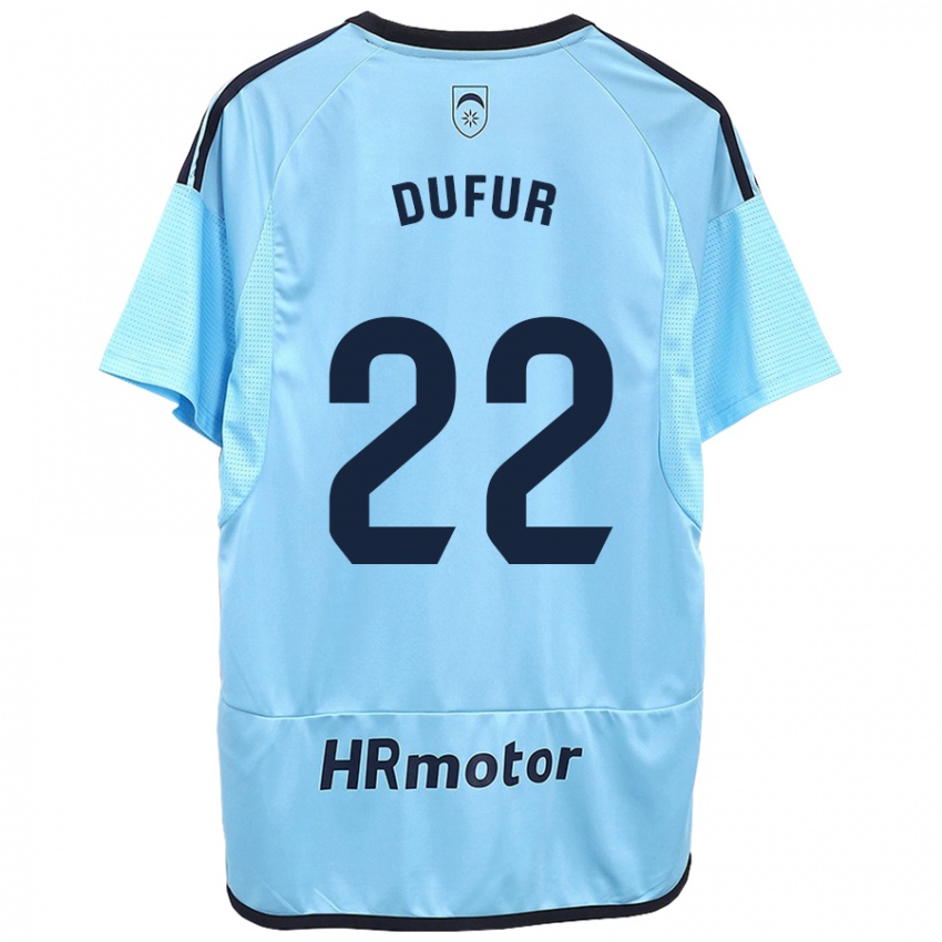 Kinder Ander Dufur #22 Blau Auswärtstrikot Trikot 2023/24 T-Shirt Schweiz