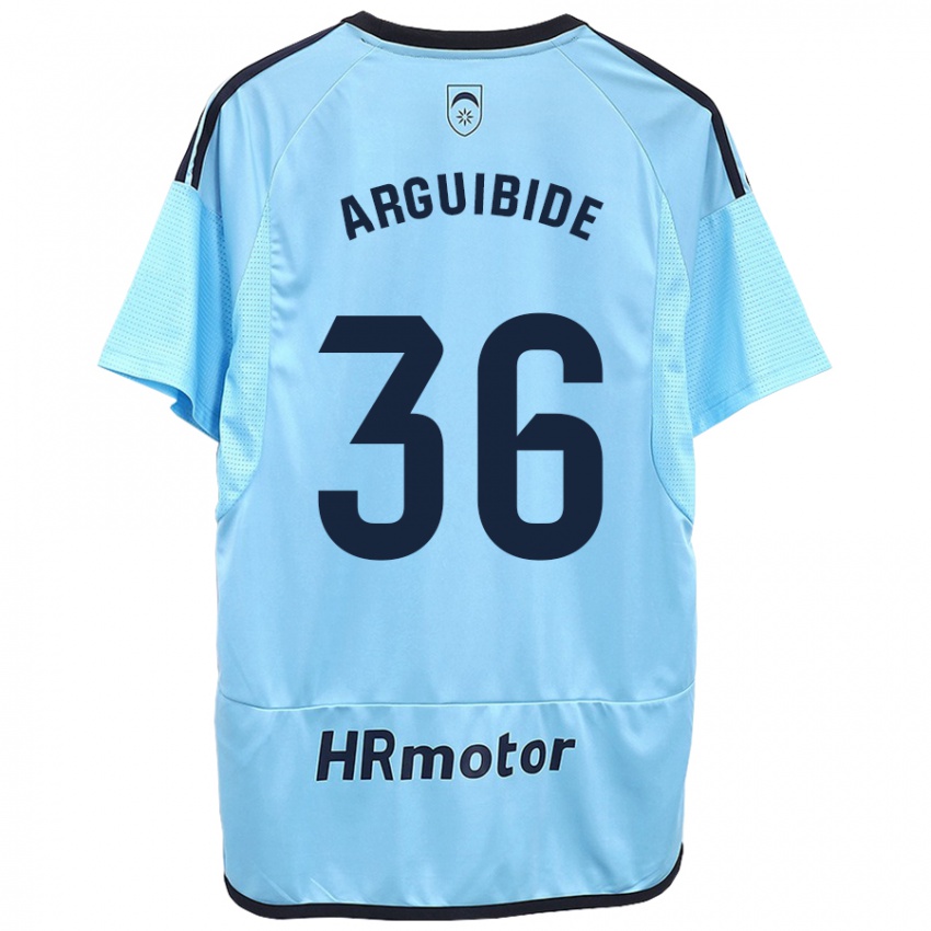 Kinder Iñigo Arguibide #36 Blau Auswärtstrikot Trikot 2023/24 T-Shirt Schweiz