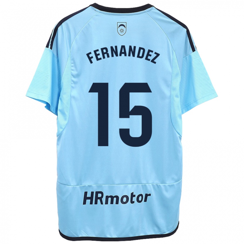 Kinder Leyre Fernández Sánchez #15 Blau Auswärtstrikot Trikot 2023/24 T-Shirt Schweiz