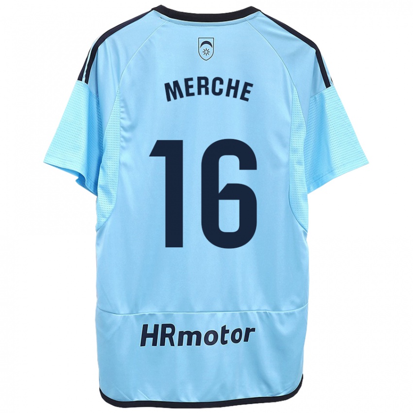 Kinder Merche Izal García #16 Blau Auswärtstrikot Trikot 2023/24 T-Shirt Schweiz