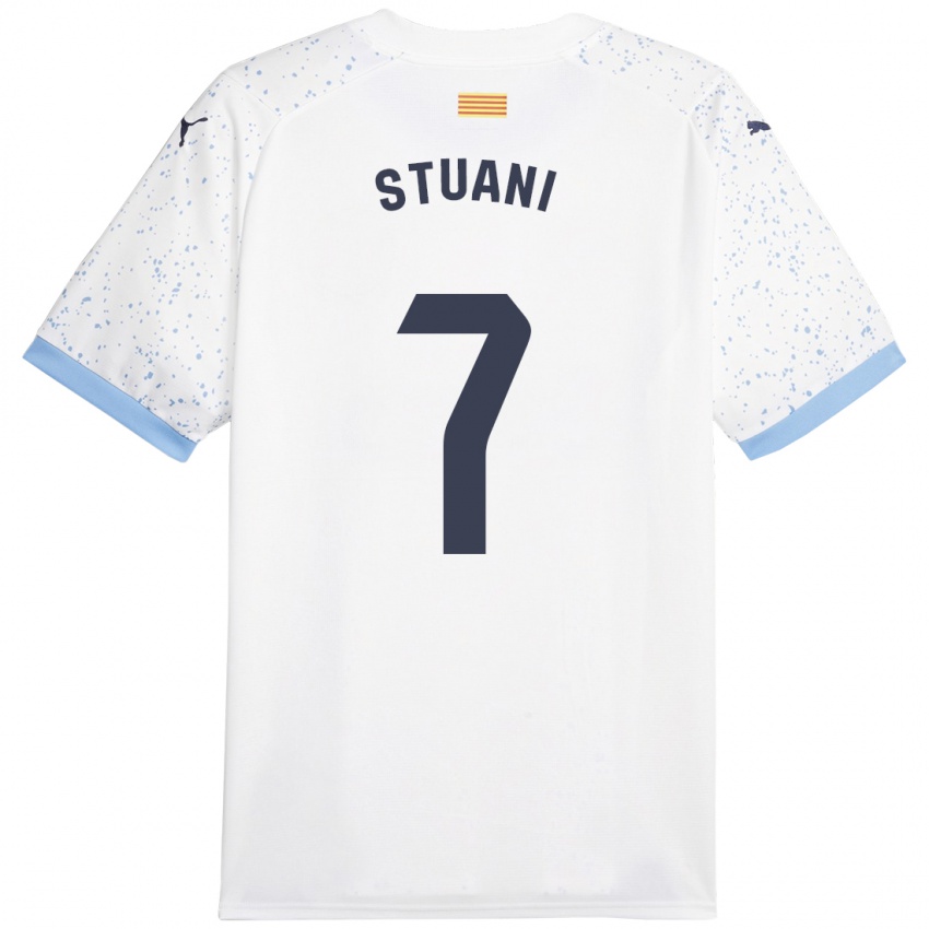 Kinder Cristhian Stuani #7 Weiß Auswärtstrikot Trikot 2023/24 T-Shirt Schweiz