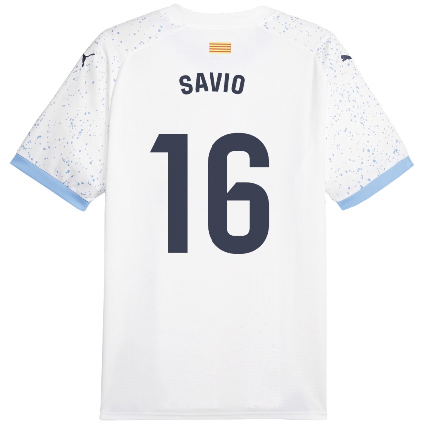 Kinder Sávio #16 Weiß Auswärtstrikot Trikot 2023/24 T-Shirt Schweiz
