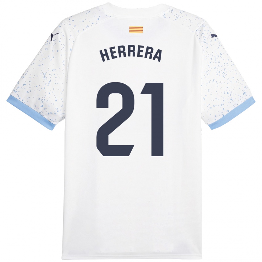 Kinder Yangel Herrera #21 Weiß Auswärtstrikot Trikot 2023/24 T-Shirt Schweiz