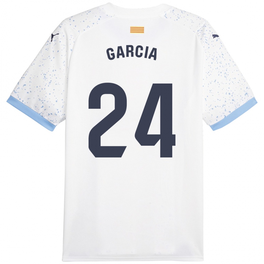 Kinder Borja García #24 Weiß Auswärtstrikot Trikot 2023/24 T-Shirt Schweiz