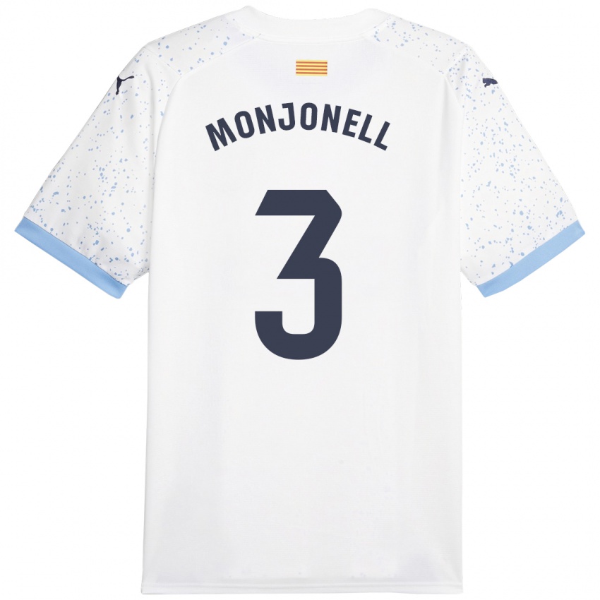 Kinder Eric Monjonell #3 Weiß Auswärtstrikot Trikot 2023/24 T-Shirt Schweiz