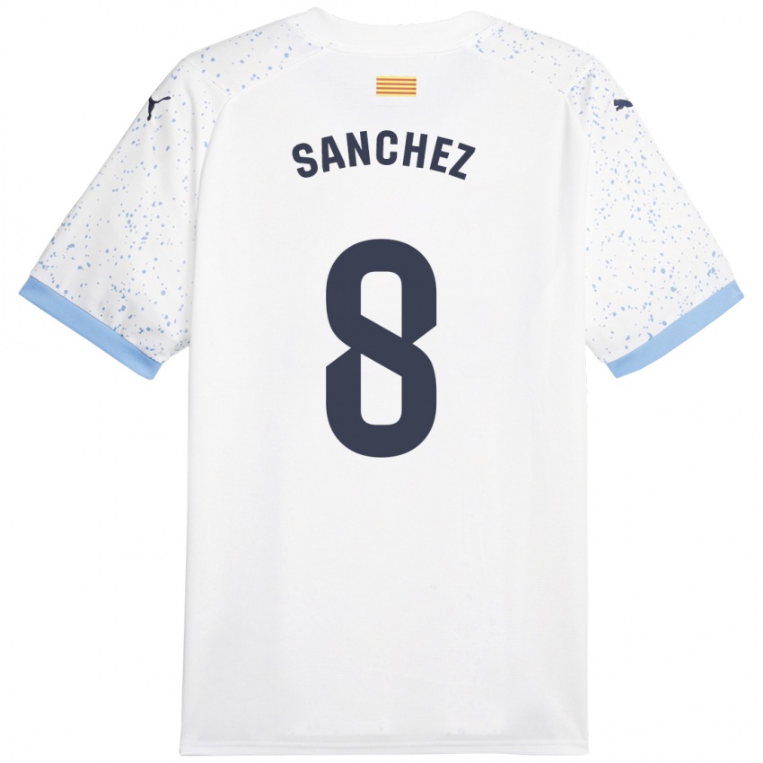 Kinder Miguel Ángel Sánchez #8 Weiß Auswärtstrikot Trikot 2023/24 T-Shirt Schweiz