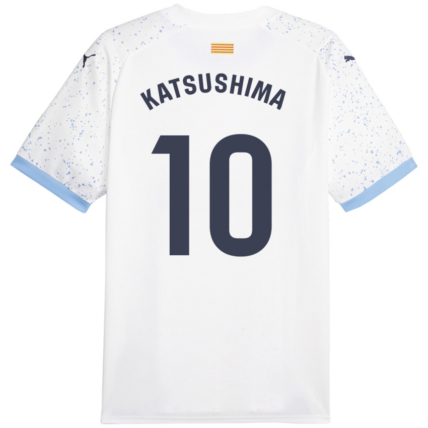 Kinder Shinnosuke Katsushima #10 Weiß Auswärtstrikot Trikot 2023/24 T-Shirt Schweiz