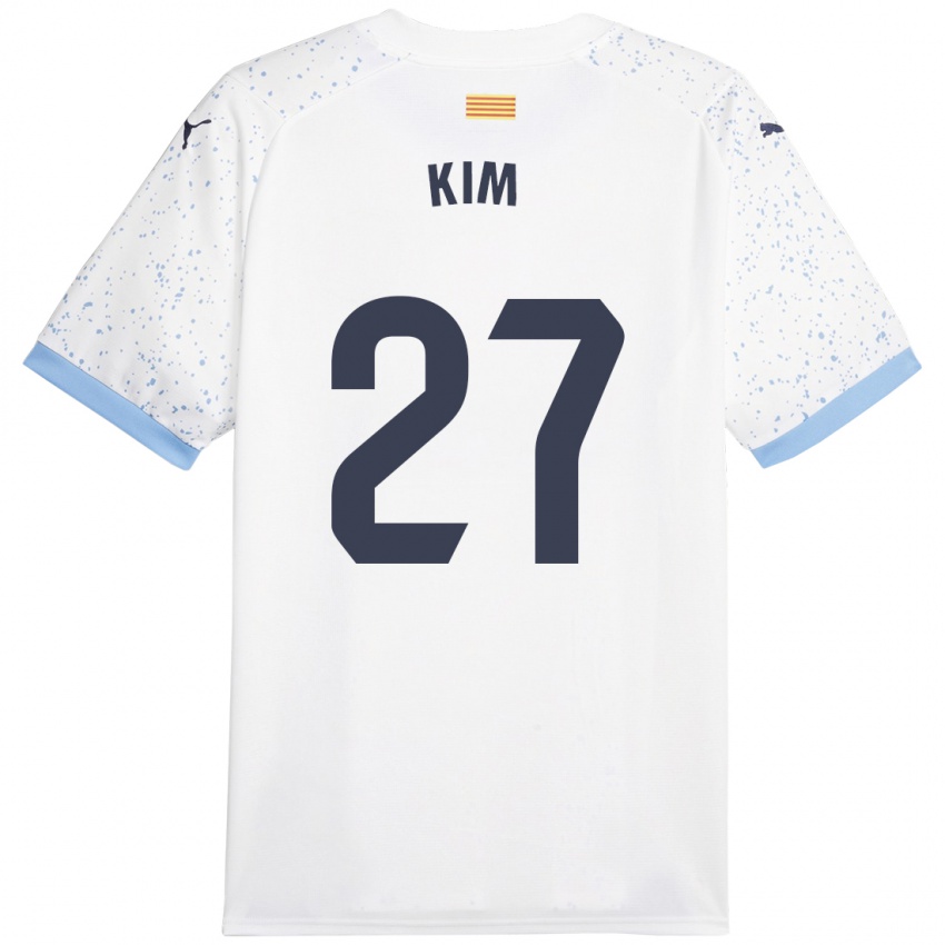 Kinder Min-Su Kim #27 Weiß Auswärtstrikot Trikot 2023/24 T-Shirt Schweiz