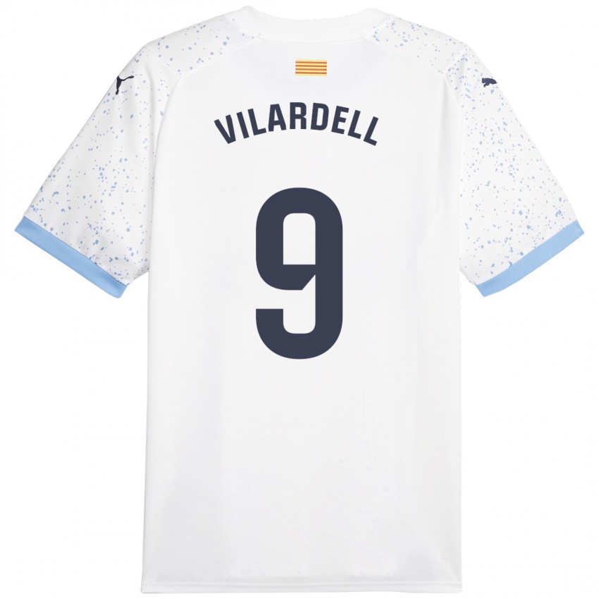 Kinder Júlia Vilardell #9 Weiß Auswärtstrikot Trikot 2023/24 T-Shirt Schweiz