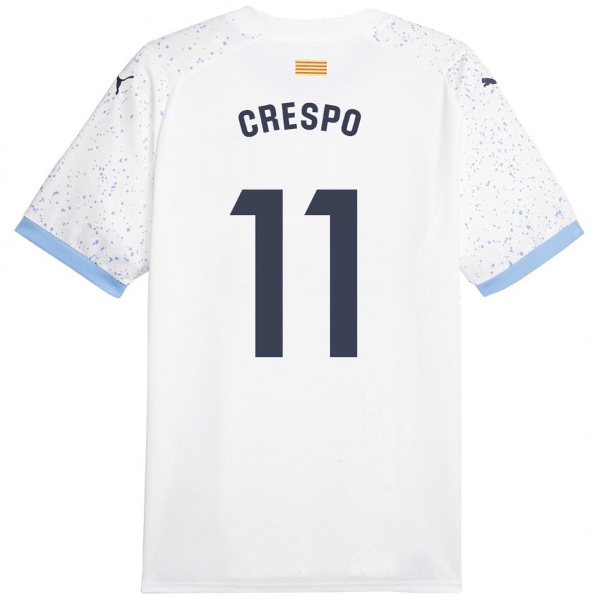 Kinder Lydia Crespo #11 Weiß Auswärtstrikot Trikot 2023/24 T-Shirt Schweiz