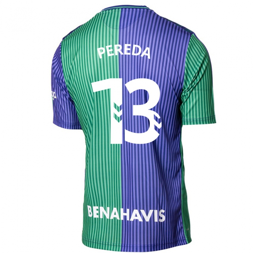 Kinder Adrián Pereda #13 Grün Blau Auswärtstrikot Trikot 2023/24 T-Shirt Schweiz