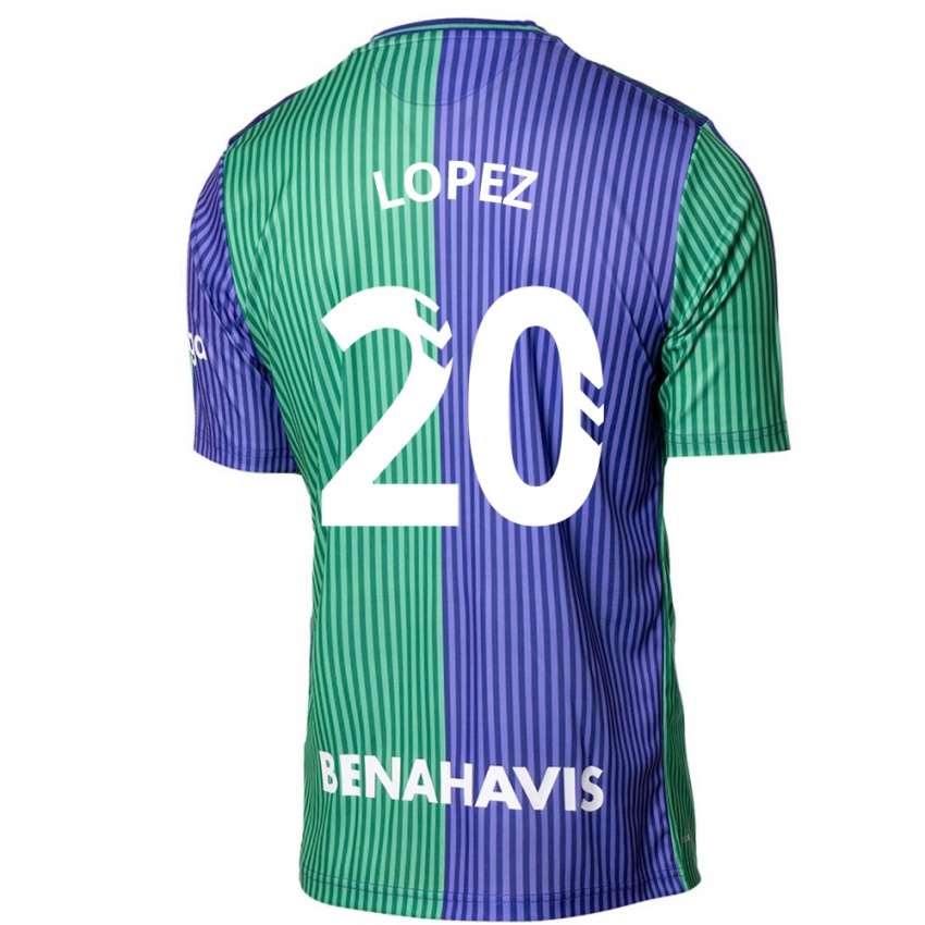 Kinder Adri López #20 Grün Blau Auswärtstrikot Trikot 2023/24 T-Shirt Schweiz