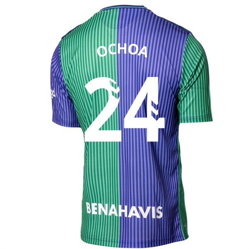 Kinder Aarón Ochoa #24 Grün Blau Auswärtstrikot Trikot 2023/24 T-Shirt Schweiz