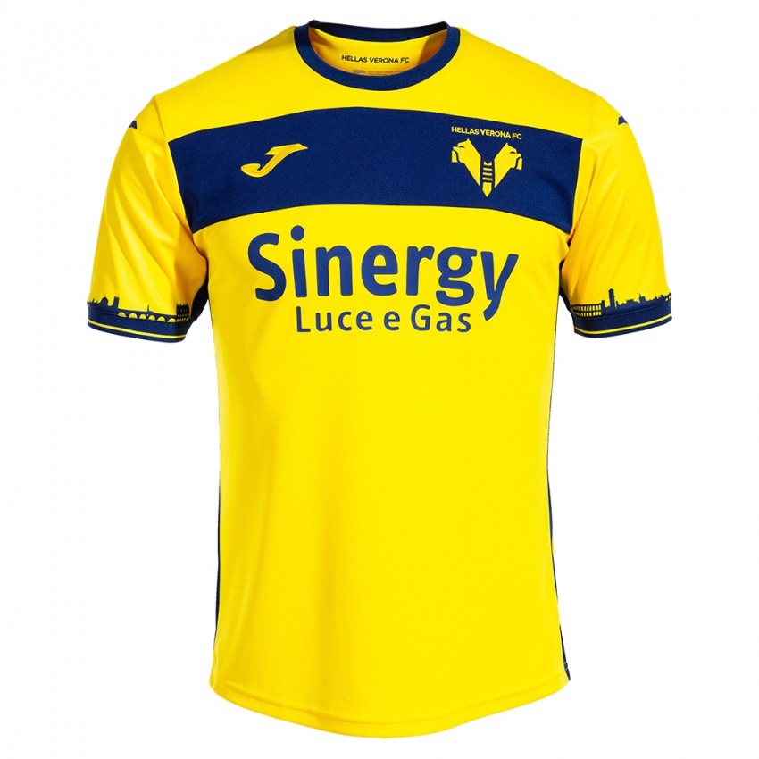 Kinder Mattia Sambugaro #0 Gelb Auswärtstrikot Trikot 2023/24 T-Shirt Schweiz