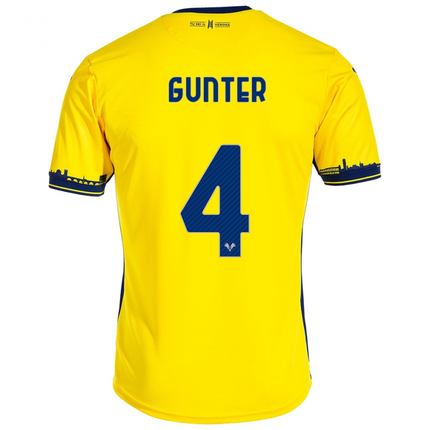 Kinder Koray Günter #4 Gelb Auswärtstrikot Trikot 2023/24 T-Shirt Schweiz