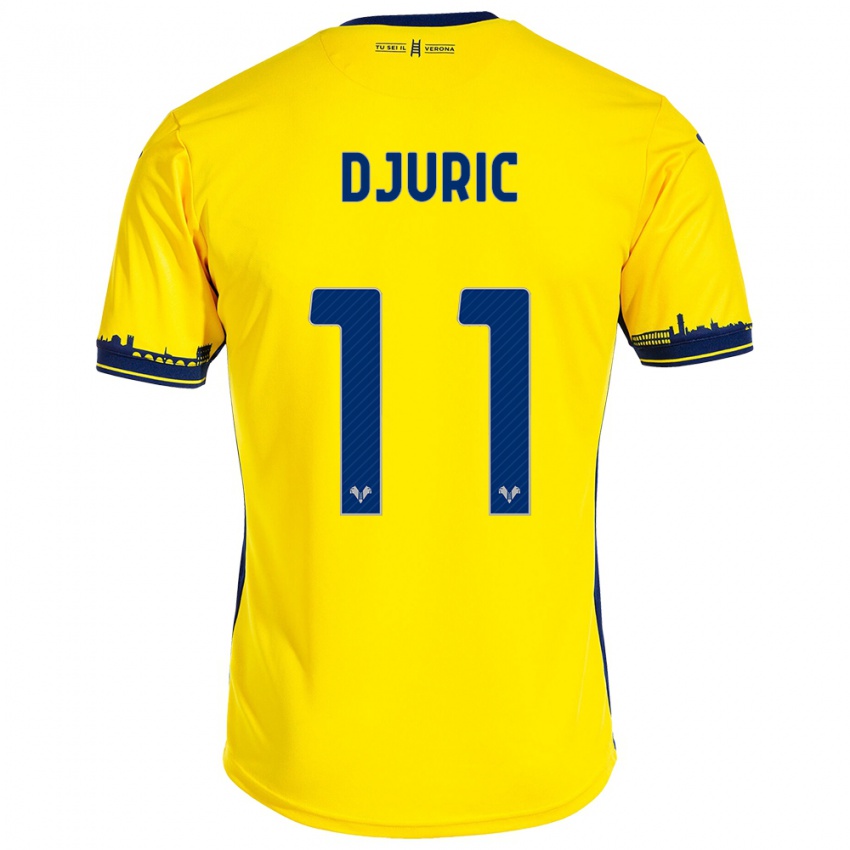 Kinder Milan Djuric #11 Gelb Auswärtstrikot Trikot 2023/24 T-Shirt Schweiz