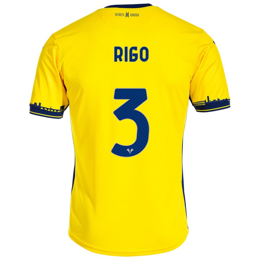 Kinder Mattia Rigo #3 Gelb Auswärtstrikot Trikot 2023/24 T-Shirt Schweiz