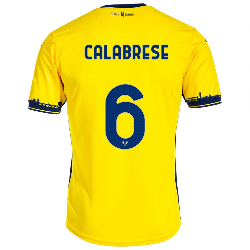 Kinder Nicolò Calabrese #6 Gelb Auswärtstrikot Trikot 2023/24 T-Shirt Schweiz