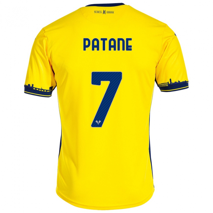 Kinder Nicola Patanè #7 Gelb Auswärtstrikot Trikot 2023/24 T-Shirt Schweiz