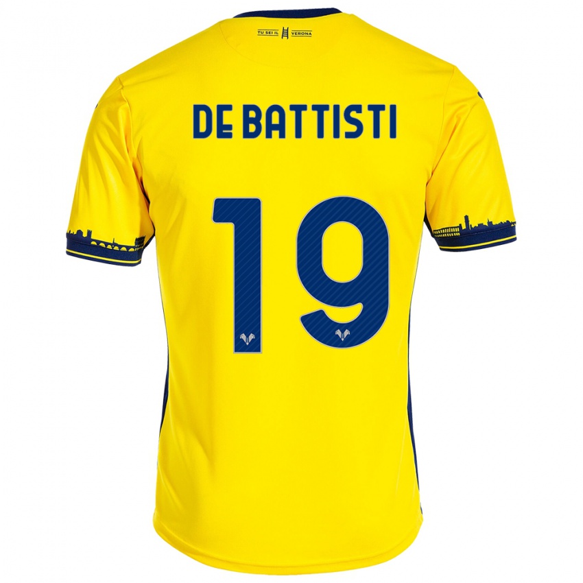 Kinder Davide De Battisti #19 Gelb Auswärtstrikot Trikot 2023/24 T-Shirt Schweiz