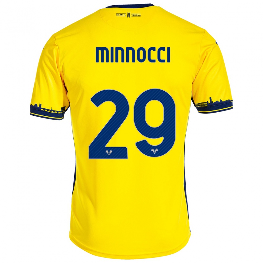 Kinder Valerio Minnocci #29 Gelb Auswärtstrikot Trikot 2023/24 T-Shirt Schweiz