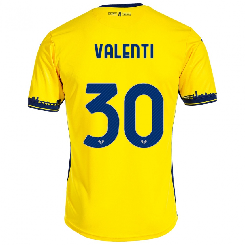 Kinder Francesco Valenti #30 Gelb Auswärtstrikot Trikot 2023/24 T-Shirt Schweiz