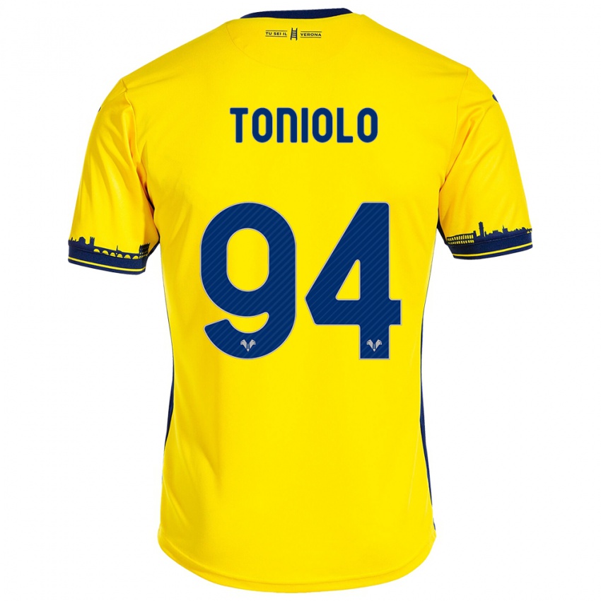 Kinder Giacomo Toniolo #94 Gelb Auswärtstrikot Trikot 2023/24 T-Shirt Schweiz