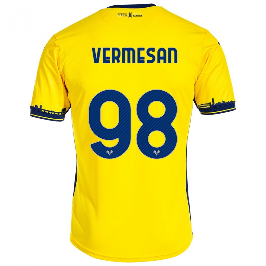 Kinder Ioan Vermesan #98 Gelb Auswärtstrikot Trikot 2023/24 T-Shirt Schweiz