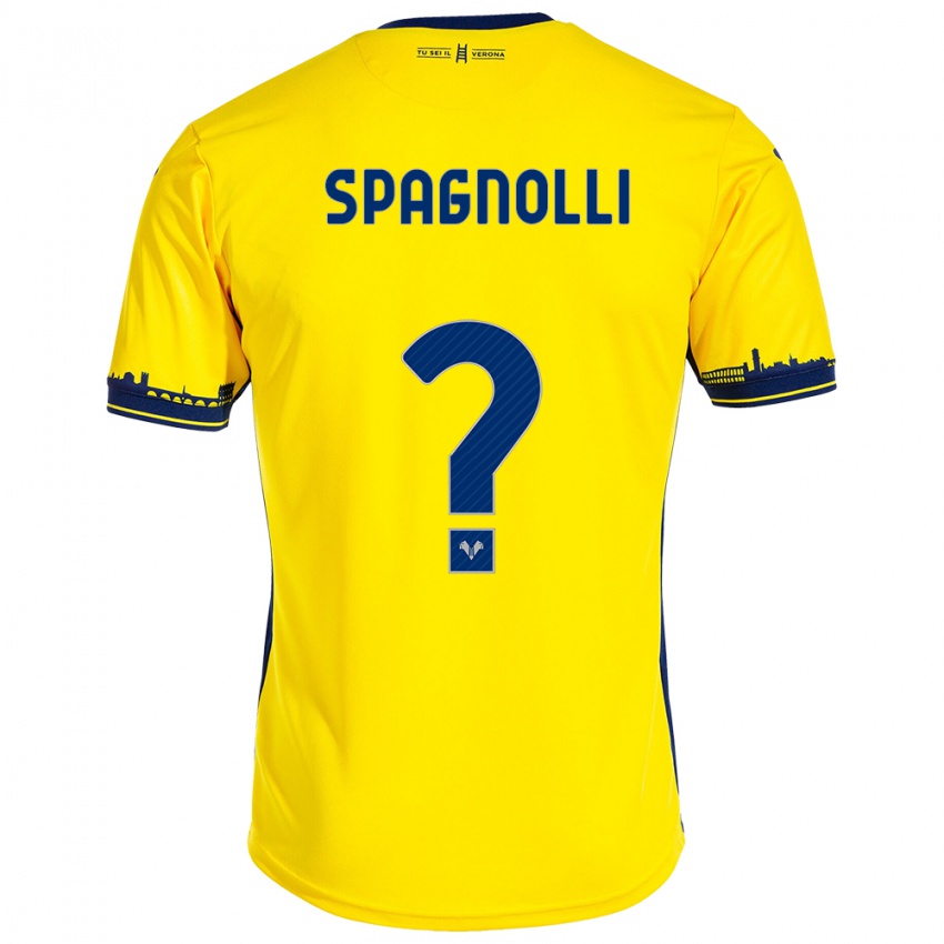 Kinder Matteo Spagnolli #0 Gelb Auswärtstrikot Trikot 2023/24 T-Shirt Schweiz