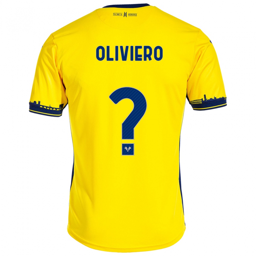 Kinder Davide Oliviero #0 Gelb Auswärtstrikot Trikot 2023/24 T-Shirt Schweiz