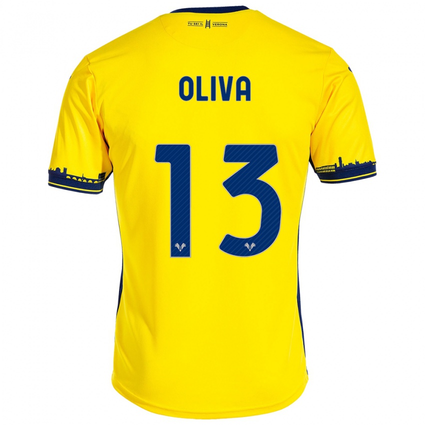 Kinder Eleonora Oliva #13 Gelb Auswärtstrikot Trikot 2023/24 T-Shirt Schweiz