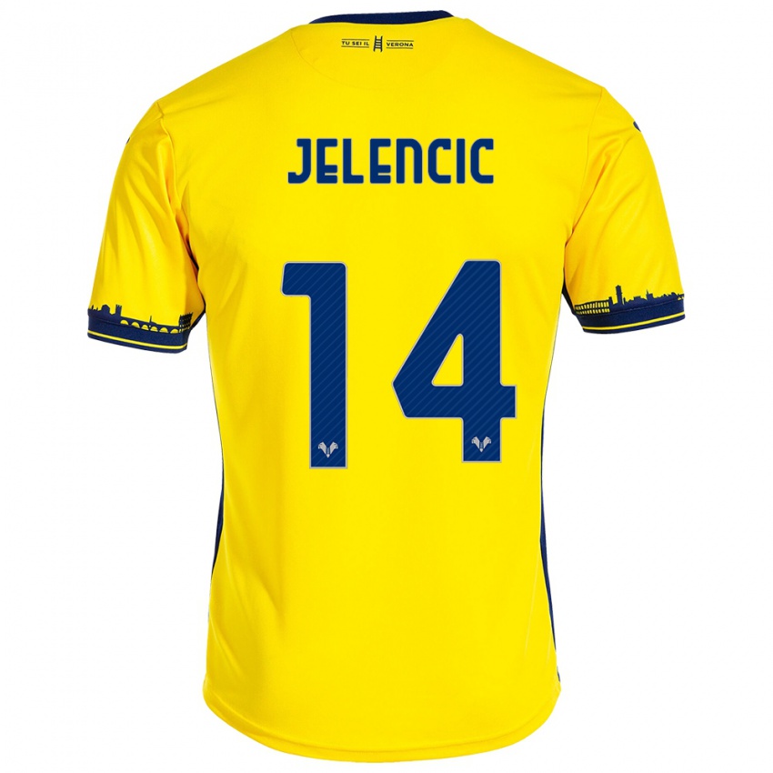 Kinder Ana Jelencic #14 Gelb Auswärtstrikot Trikot 2023/24 T-Shirt Schweiz