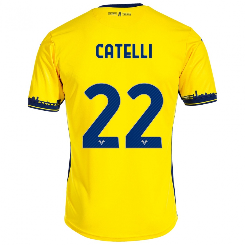 Kinder Anna Catelli #22 Gelb Auswärtstrikot Trikot 2023/24 T-Shirt Schweiz