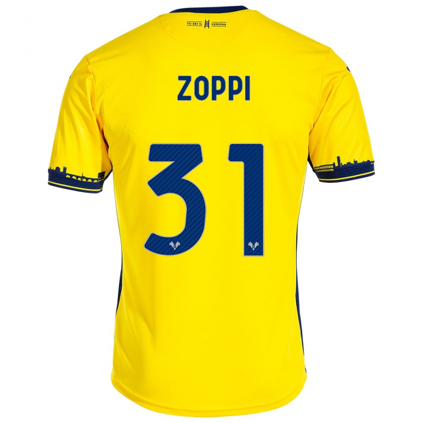 Kinder Sofia Zoppi #31 Gelb Auswärtstrikot Trikot 2023/24 T-Shirt Schweiz