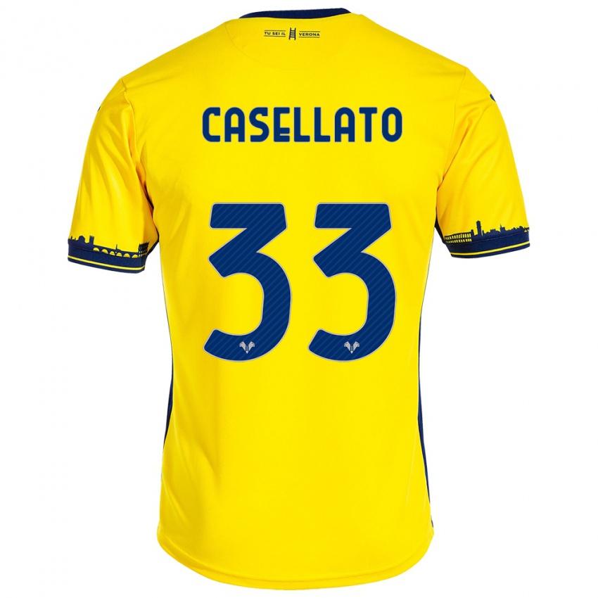 Kinder Elisa Casellato #33 Gelb Auswärtstrikot Trikot 2023/24 T-Shirt Schweiz