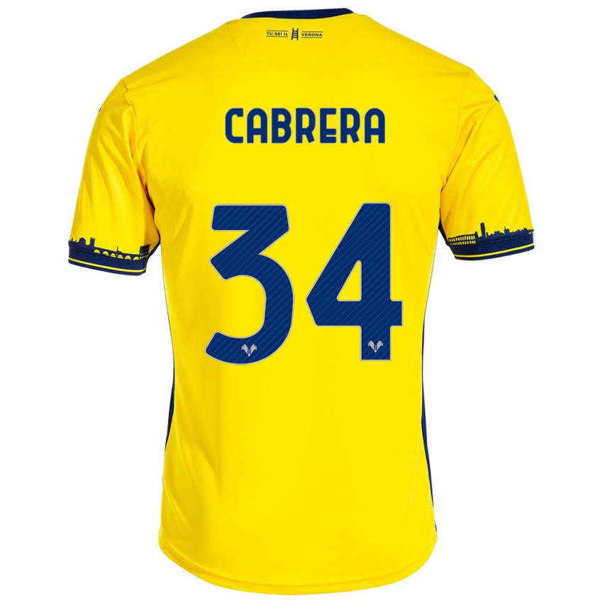 Kinder Ilena Cabrera #34 Gelb Auswärtstrikot Trikot 2023/24 T-Shirt Schweiz